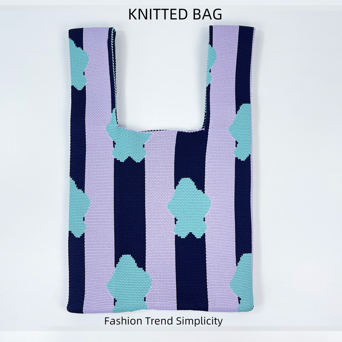 Women's Flower Knitted Large Capacity Totes Wrist Handbags