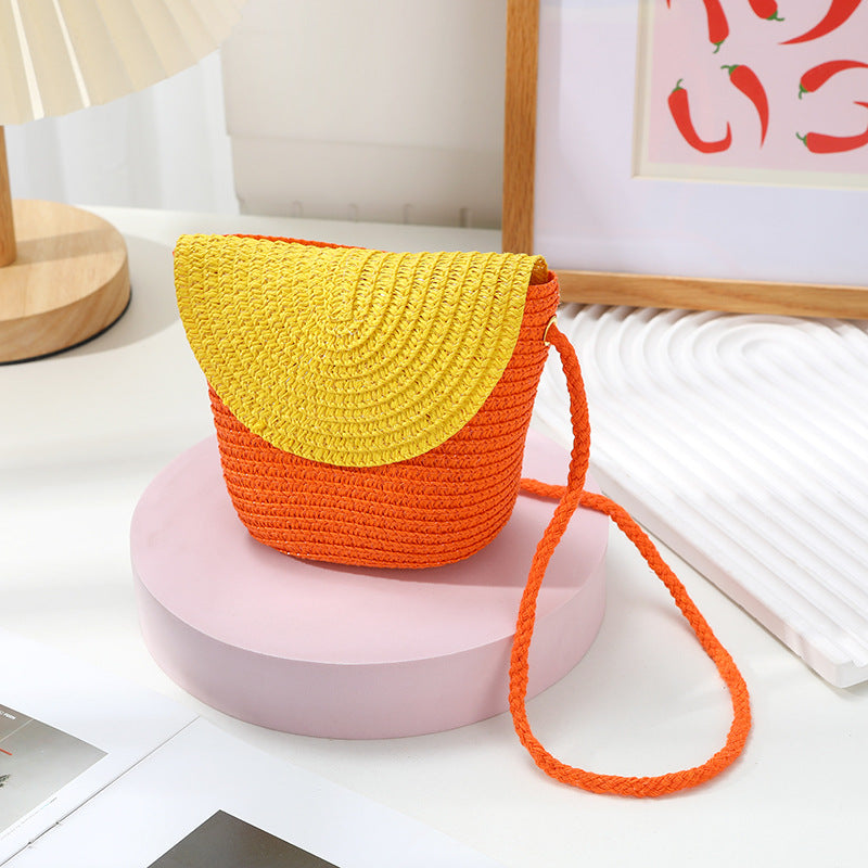 Women's Summer Seaside Holiday Straw Colorful Woven Bags