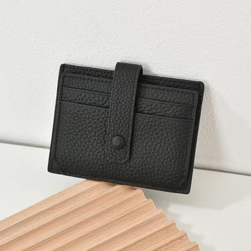 Women's & Men's & Korean Thin Exquisite Leather Cover Card Holder