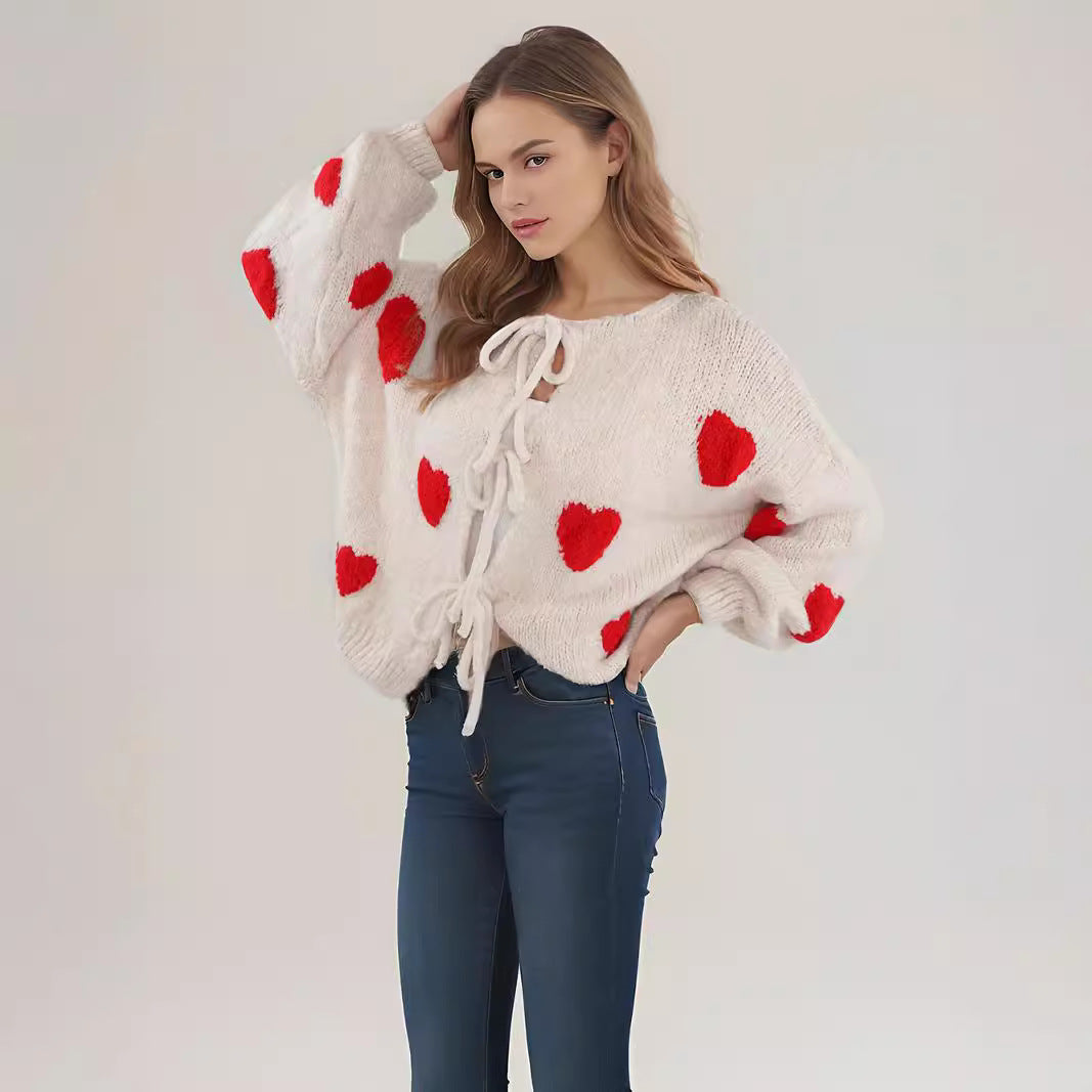 Women's Embroidery Love Strap Fashion Knitted Sweaters