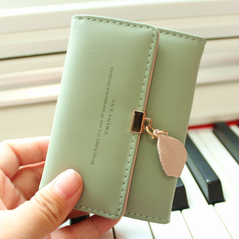 Women's Leaves Mini Compact Simple Multiple Slots Ladies Wallets