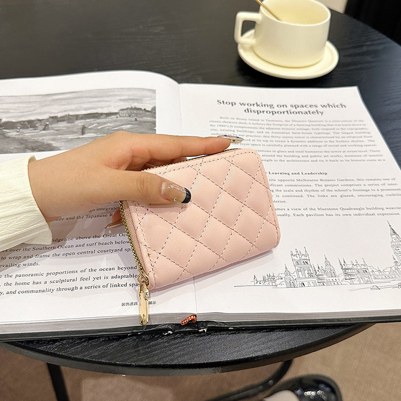 Lambskin Expanding Multiple Slots Swiping Bank Card Holder