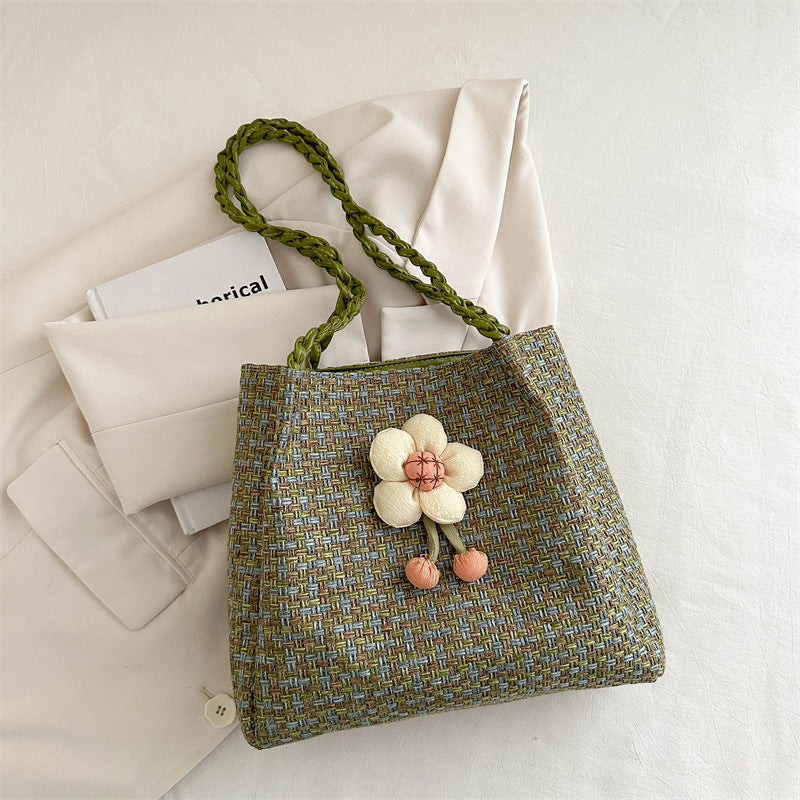 Women's Woven Straw Large Capacity Summer Portable Shoulder Bags