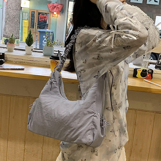Pleated Cloud Female Summer Drawstring Large Bags