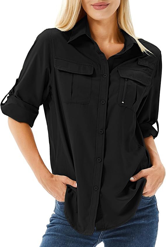 Women's Casual Wind Speed Dry Stretch Zipper Lapel Blouses