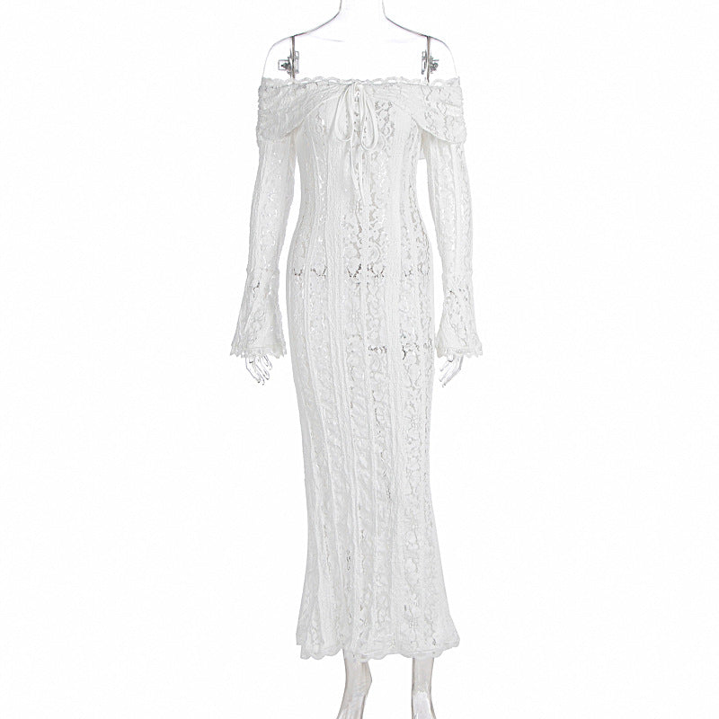 Autumn French Style Temperament Lace Long Dresses