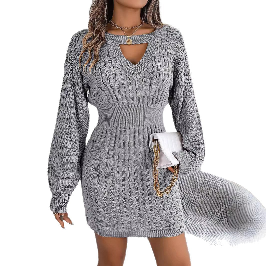 Women's Solid Color Twist Lantern Sleeve Package Clothing