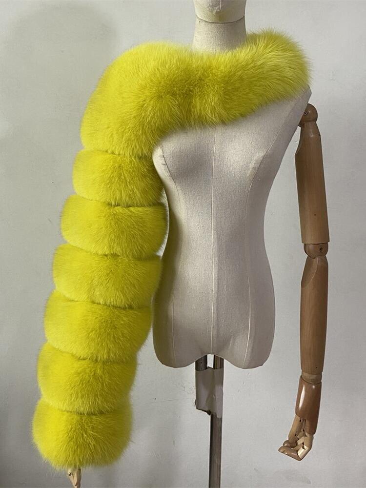Women's Fur Fox Shawl Imitation Long Sleeve Coats