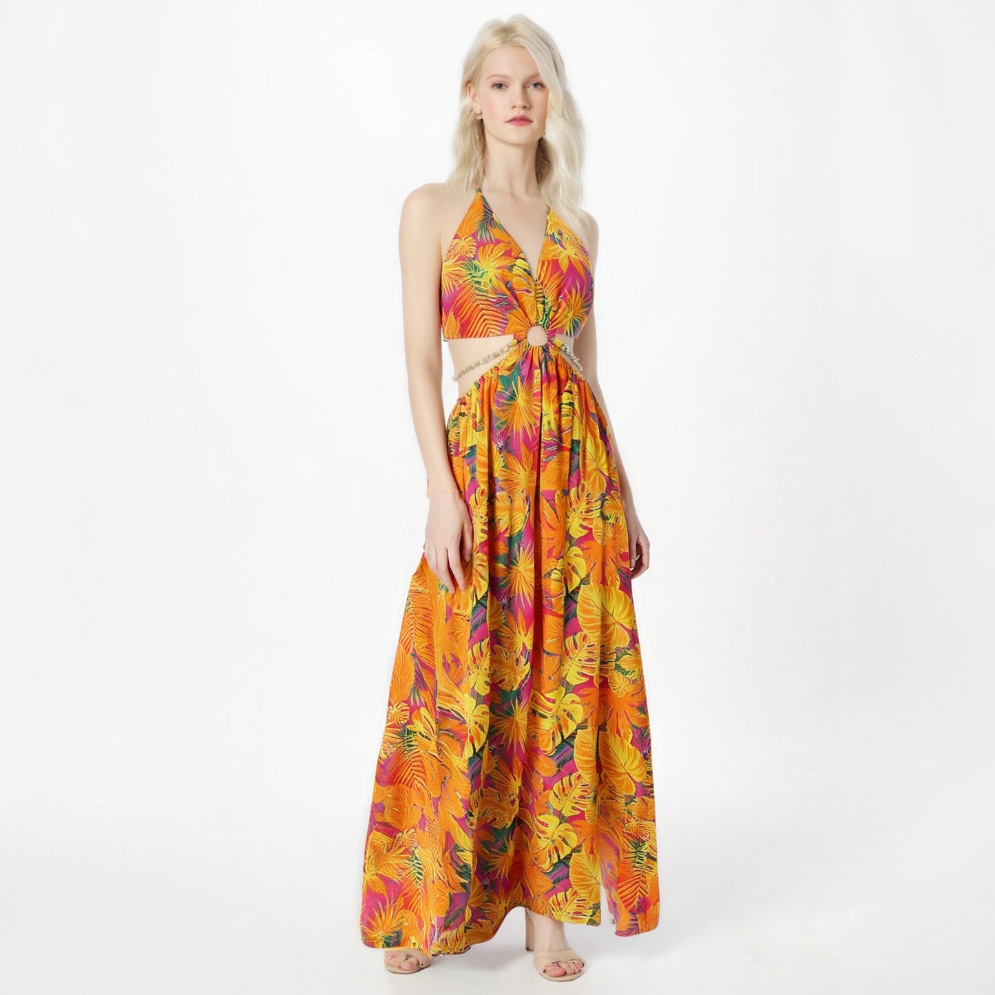 Women's Large Slightly Fat Mid-length Sling French Dresses