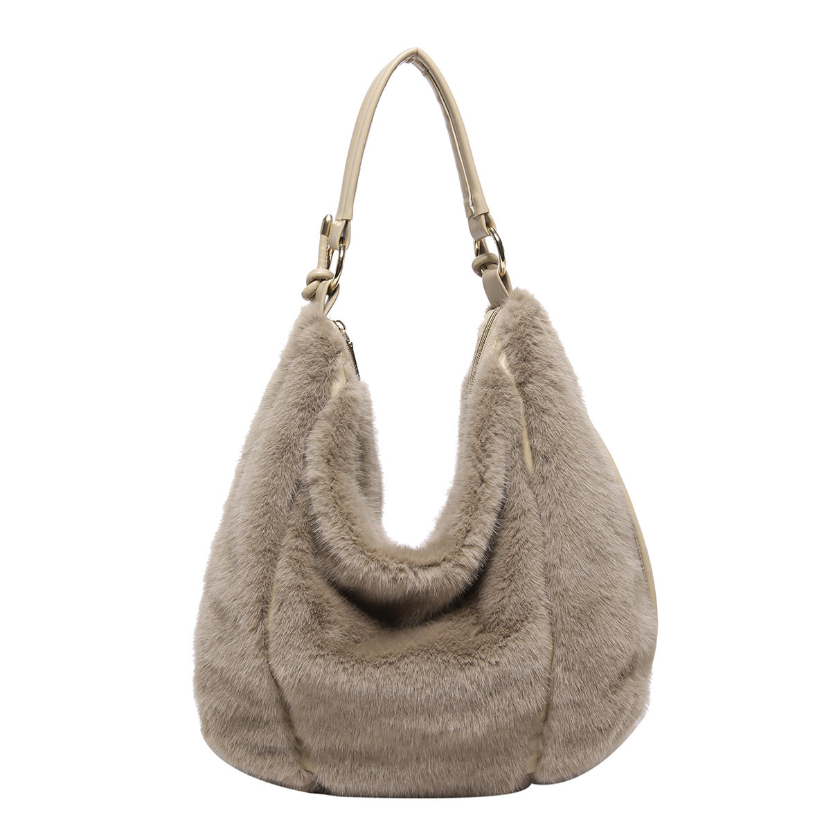 Women's Furry Design Fluff Underarm Trendy Dumpling Shoulder Bags