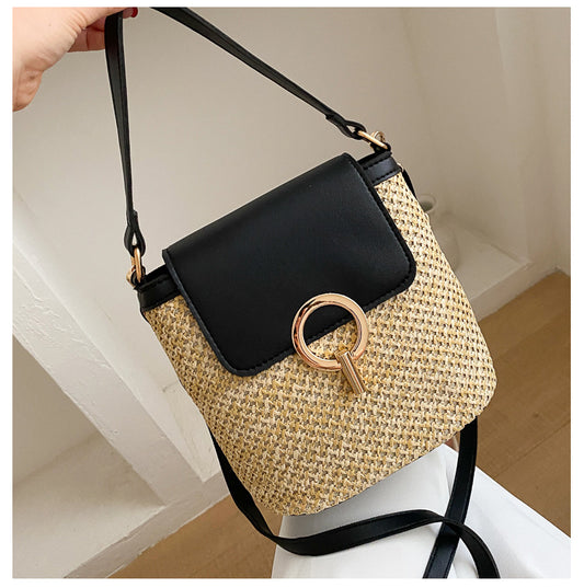 Women's Personality Straw Woven Beach Simple Twist Bags