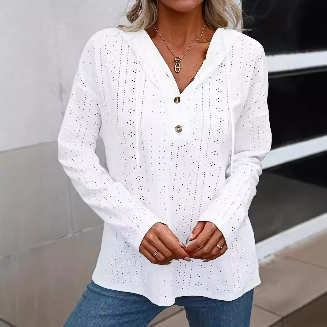 Women's Hooded Long Sleeve Loose Western Style Figure Women's Sweater, Sweater