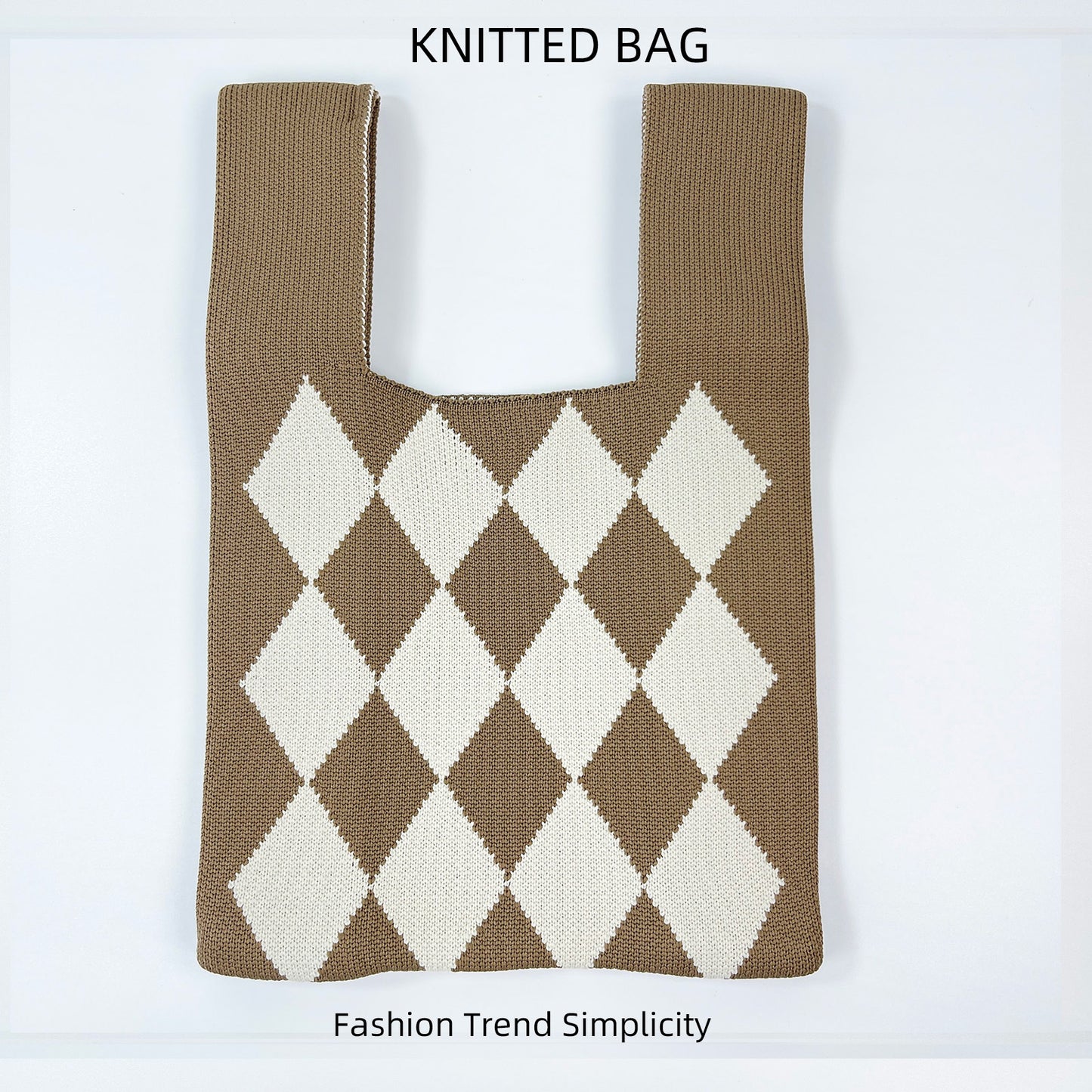 Women's Flower Knitted Large Capacity Totes Wrist Handbags