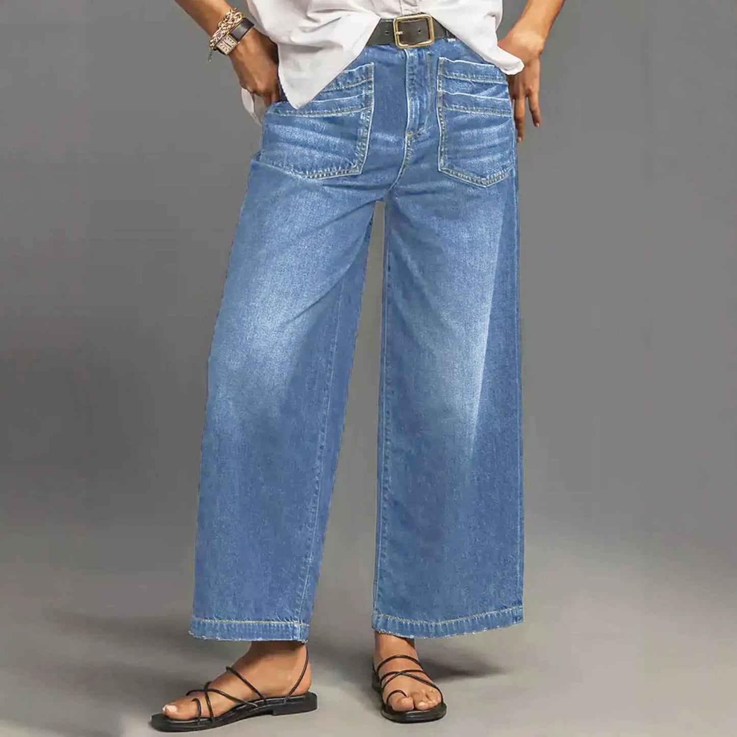Loose Wide Leg Summer Trousers Fashion Personality Trendy Ladies Retro Jeans