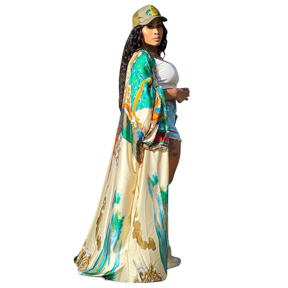 Women's Artificial Silk Fashion Casual Trench Coats