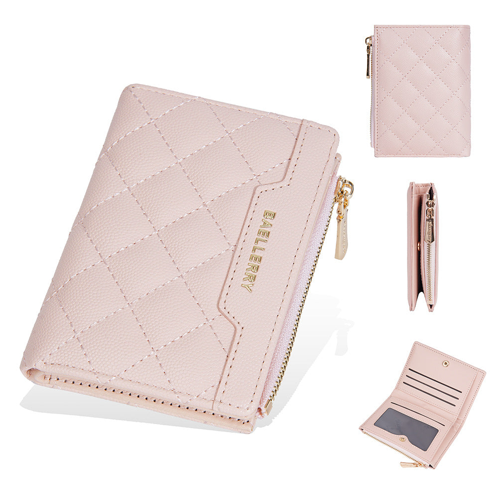 Women's Warm Color Short Snap Button Zipper Ladies Wallets