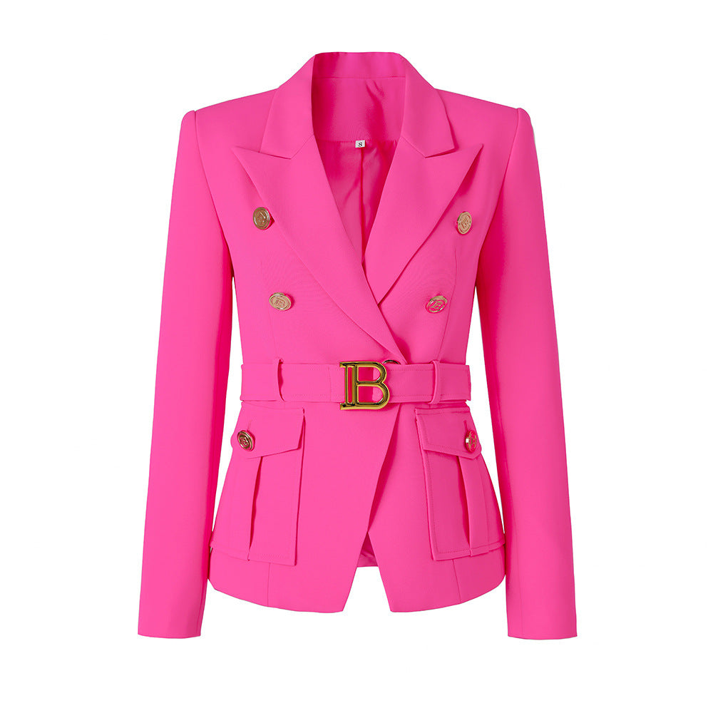 Women's Two-color Pocket Slim Fit Small Business Blazers
