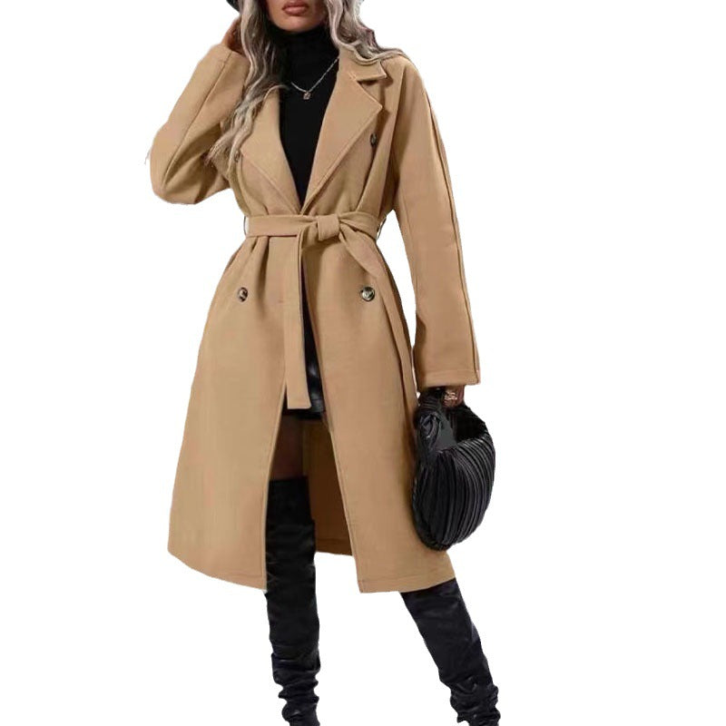 Women's Collar Thickened Dragon Phoenix Tweed Lace Coats