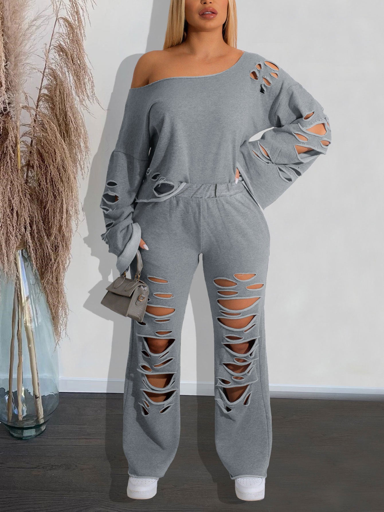 Tide Ripped Sports Two-piece Set Loose Suits