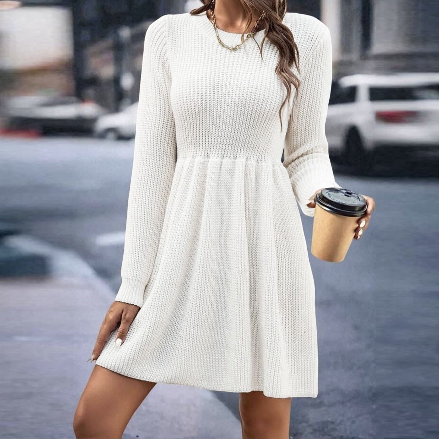 Women's Solid Color Style Clothes Dress Dresses