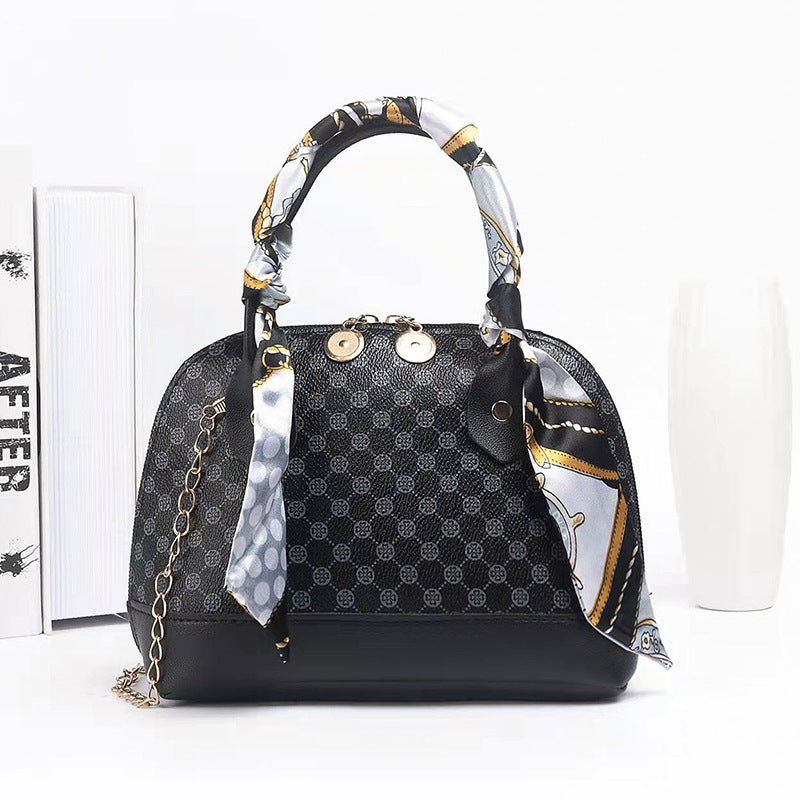 Women's Fashion Printed Portable Shell Silk Scarf Bags