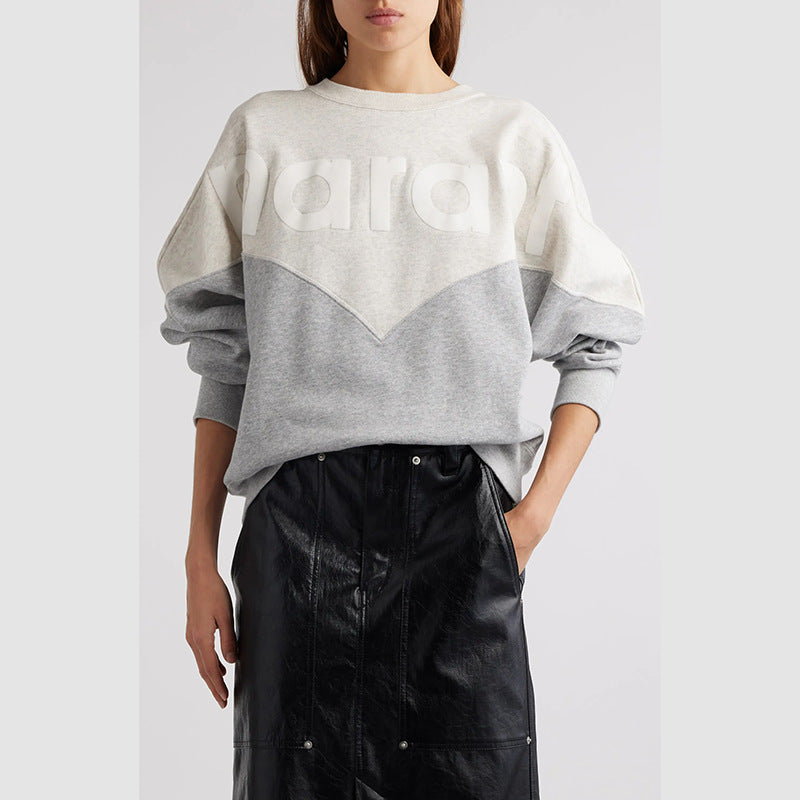 Women's Minority Classic Flocking Color Blocking Fleece Fleece-lined Sweaters