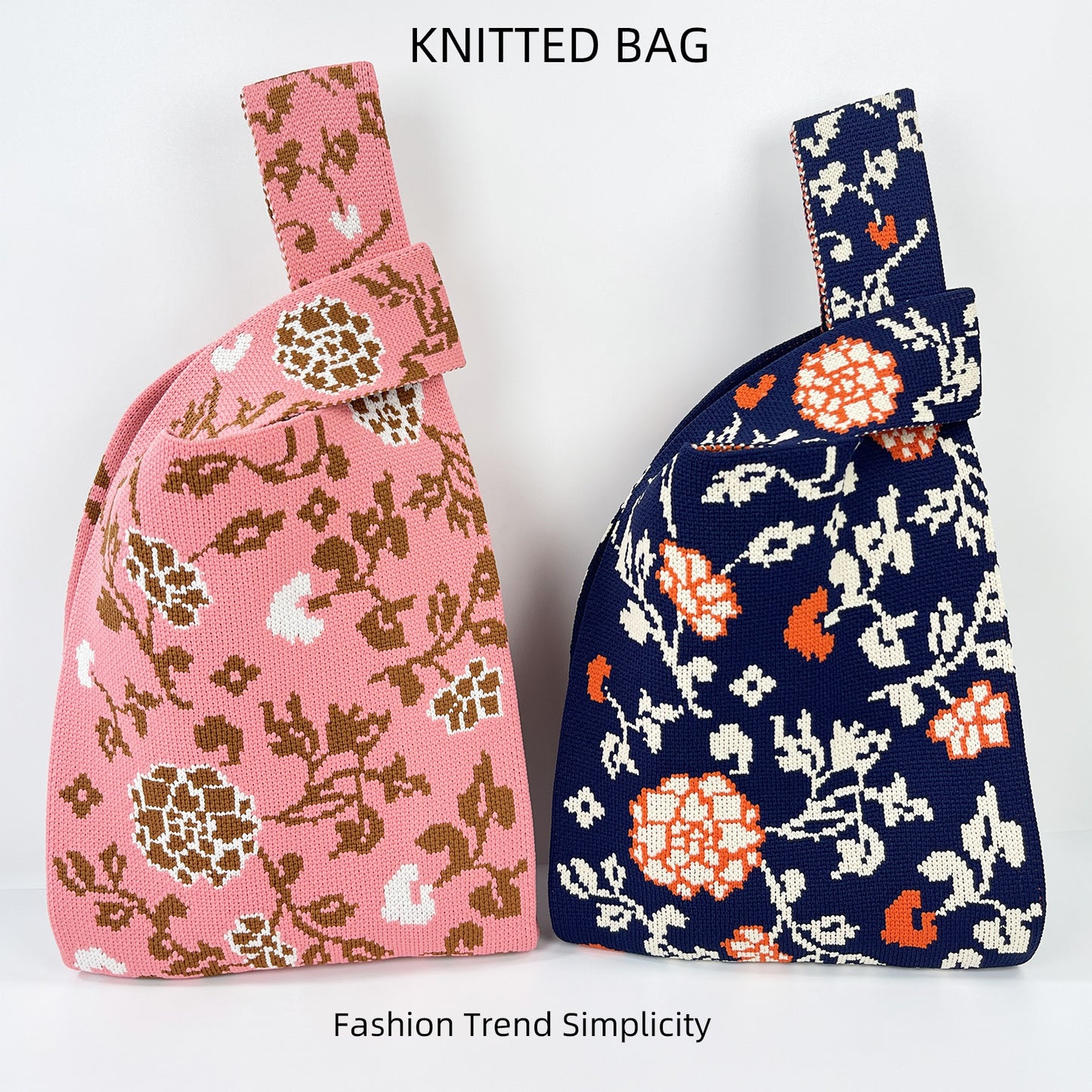 Women's Niche Design Hydrangea Flower Knitted Versatile Handbags