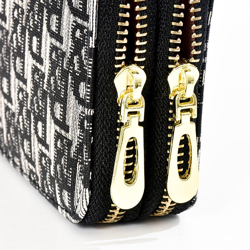 Women's Female Fashion Frosted Large Capacity Double Ladies Wallets