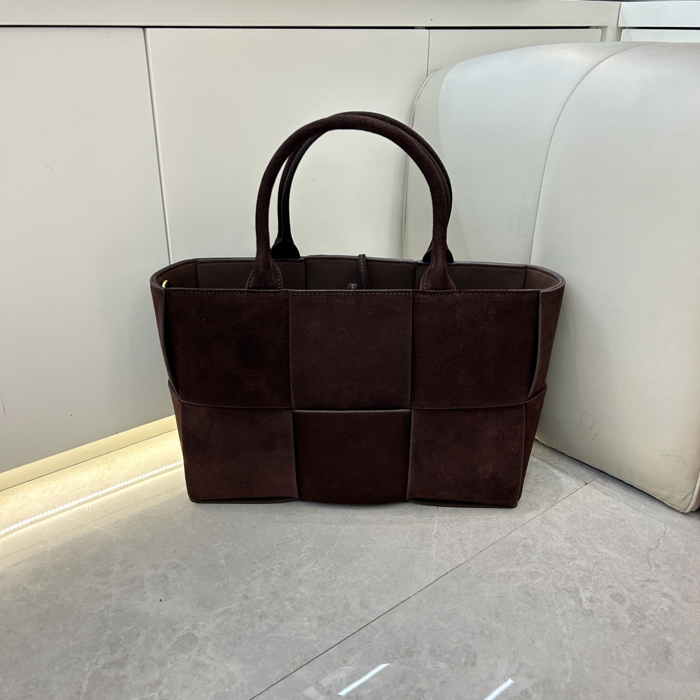 Women's Cowhide Korean Weaving Portable Shopping Tote Bags