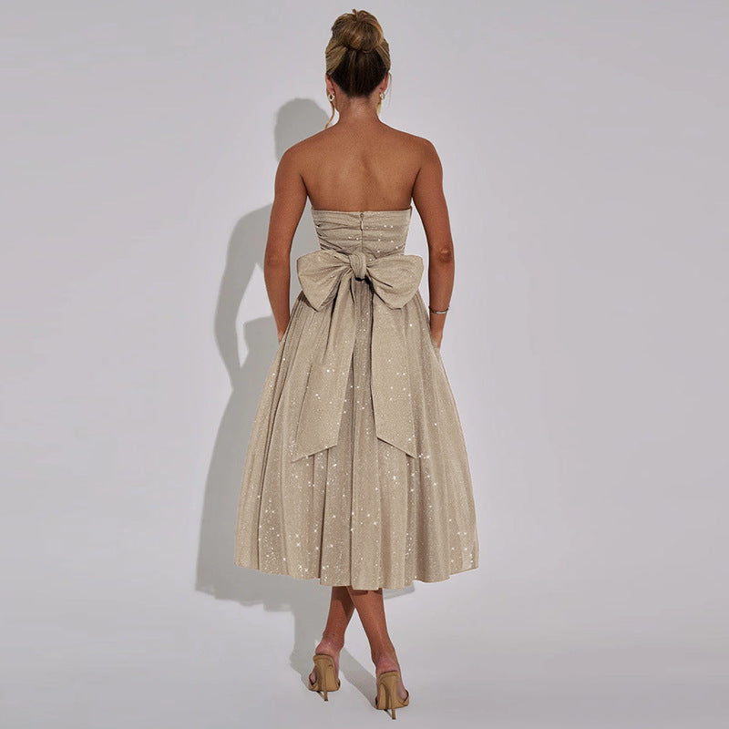 Color Party Cocktail Thin Glittering Mesh Dress