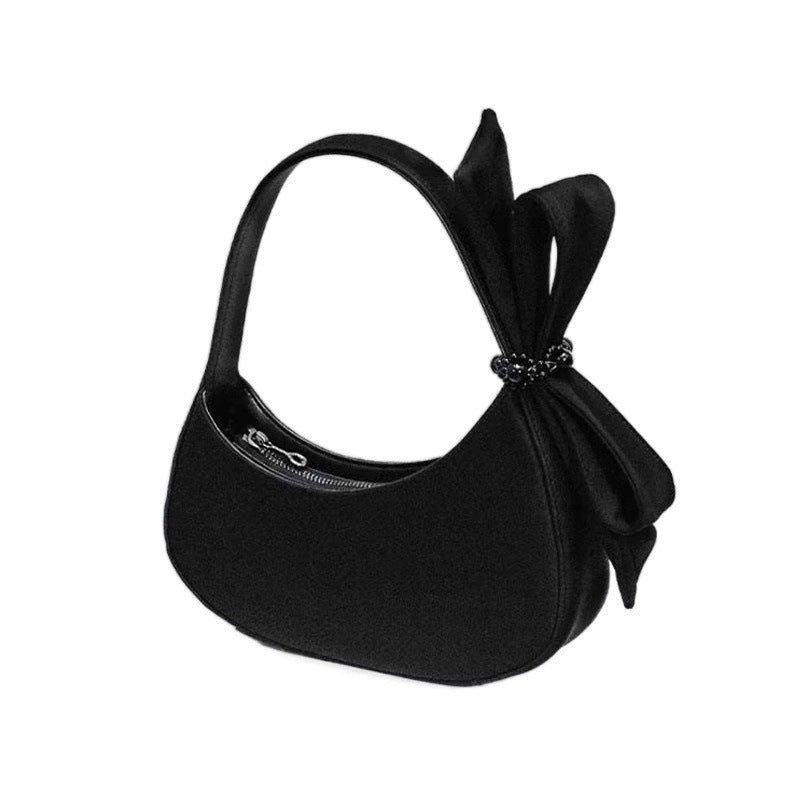 Creative Female Design Bow Moon Textured Handbags