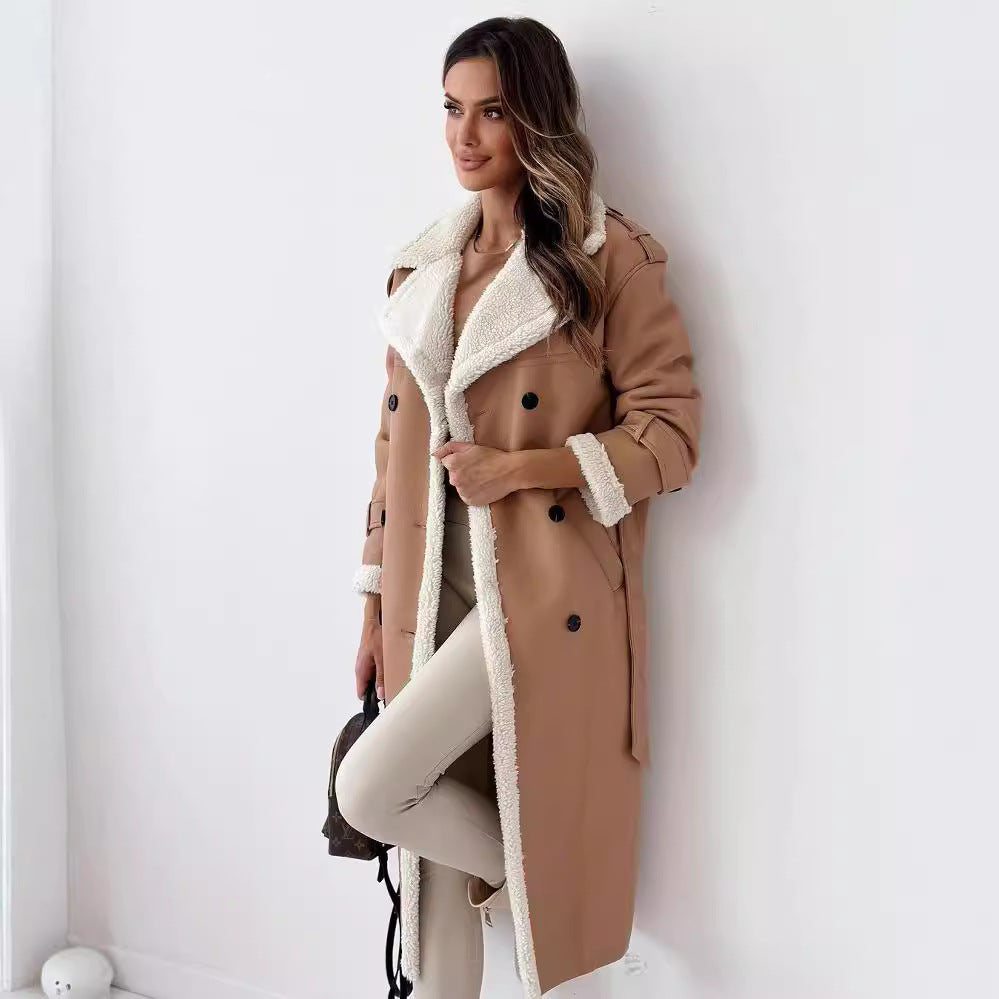 Double Wear Stand Collar Lapel Composite Coats