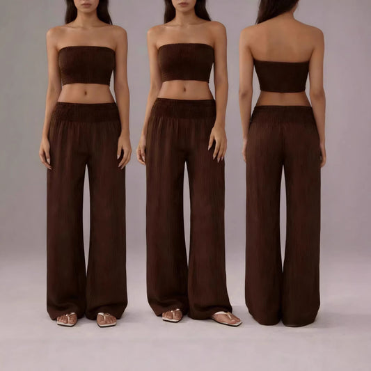 Women's Source High Waist Pure Color Loose Fashion Casual Suit