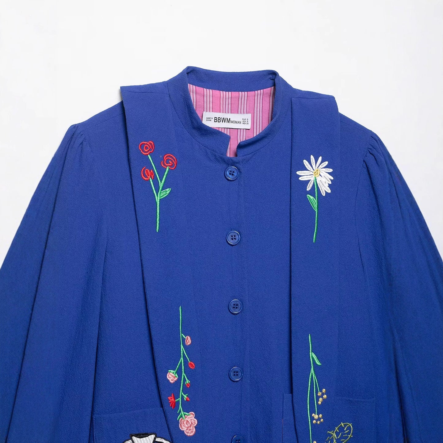 Women's Fashion Casual Polo Collar Embroidered Knitted Coats