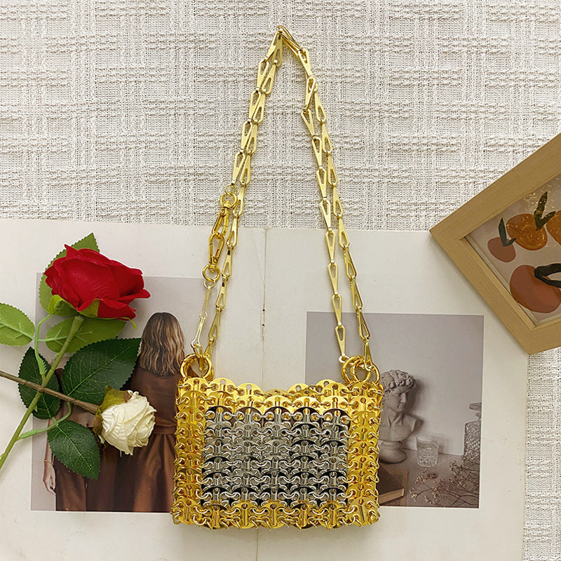 Women's Sier Shiny Handmade Fashion Sequin Mobile Bags