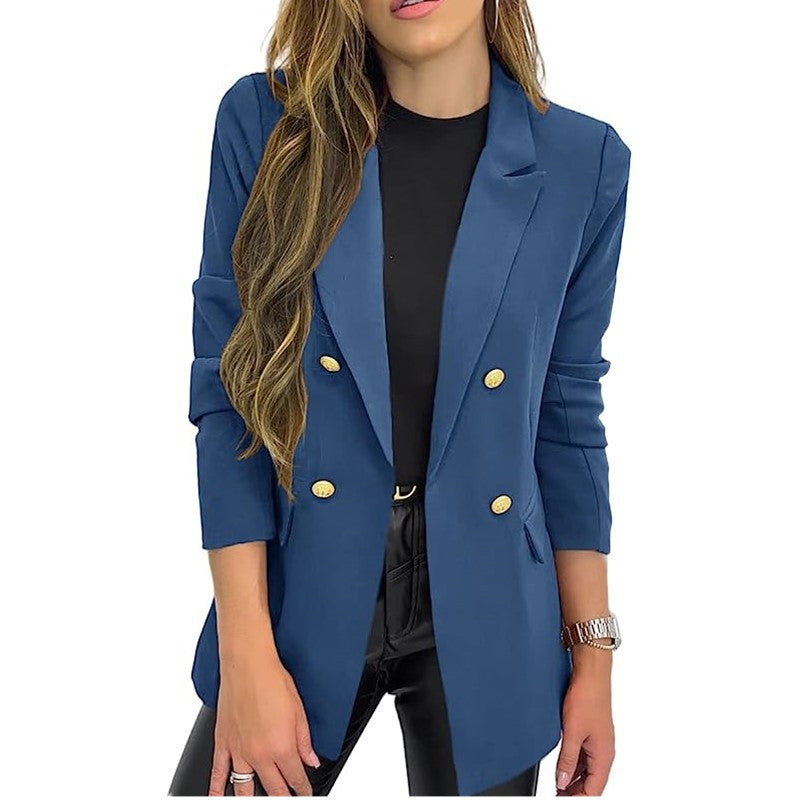 Women's Small Solid Color Casual Long Sleeves Jackets