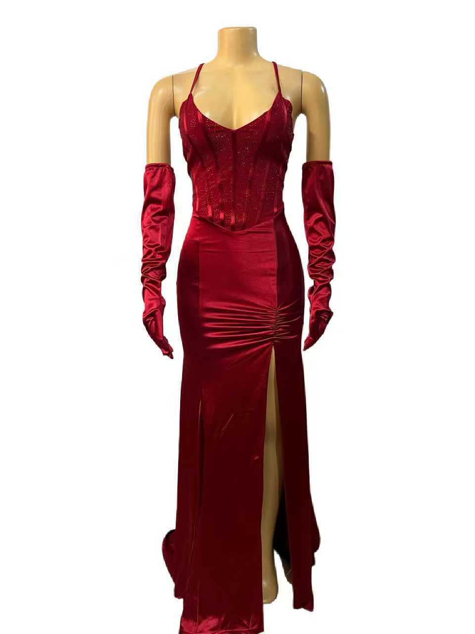 Women's Autumn Sequin Stitching Fashion Sexy Sling Dresses