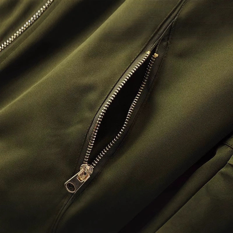 Women's Baseball Spring Two Pockets Metal Zipper Jackets