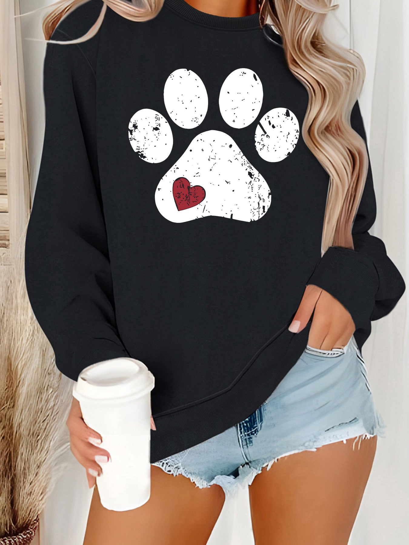 Women's High-grade Printed Autumn Round Neck High Women's Sweater, Sweater