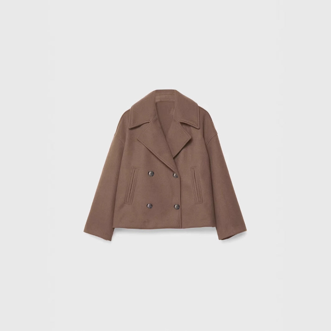 Women's Casual Small Woolen Long Sleeve Lapel Blazers