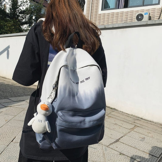 Korean Style Gradient Primary Female College Backpacks