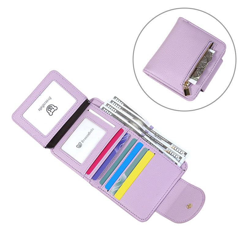 Women's Style Short Dopamine Color Matching Solid Ladies Wallets