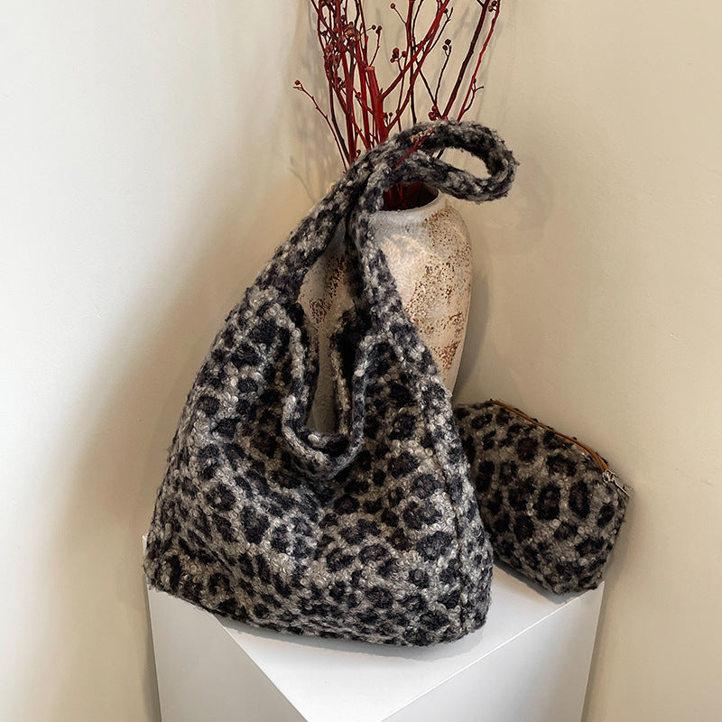 Simple Woolen Large Capacity One Combination Handbags