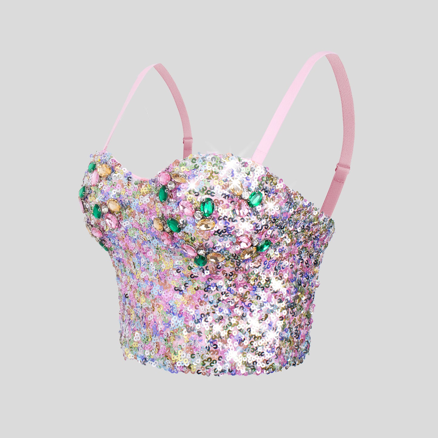 Sequined National Style Beauty Back Camisole Wrapped Chest Fixed Tops