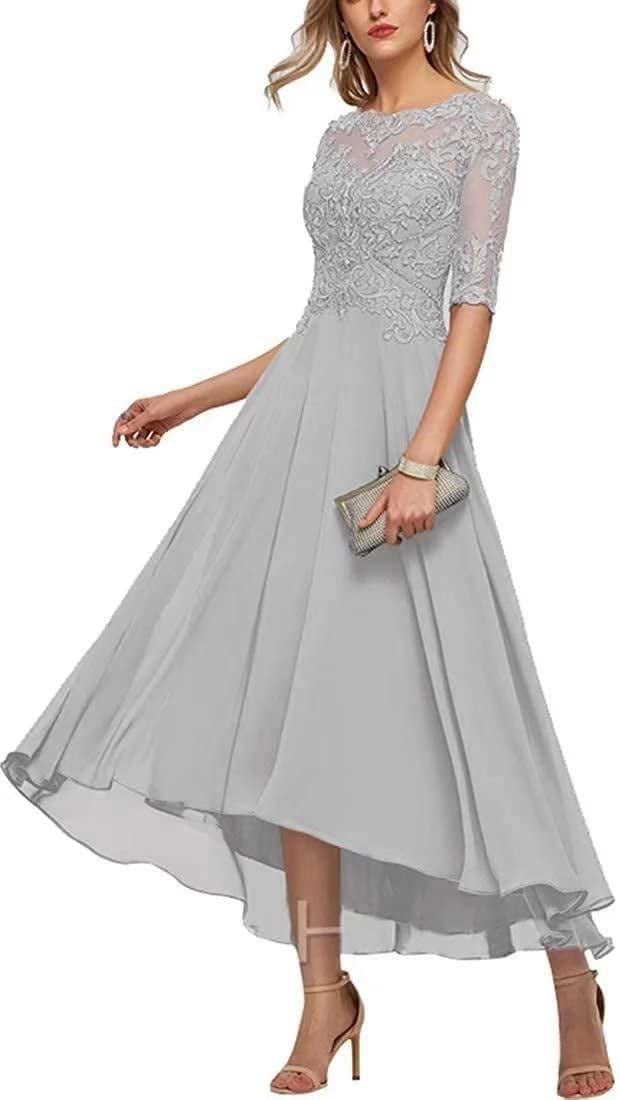 Elegant Graceful Lace Applique Half Sleeve Formal Wedding Dresses