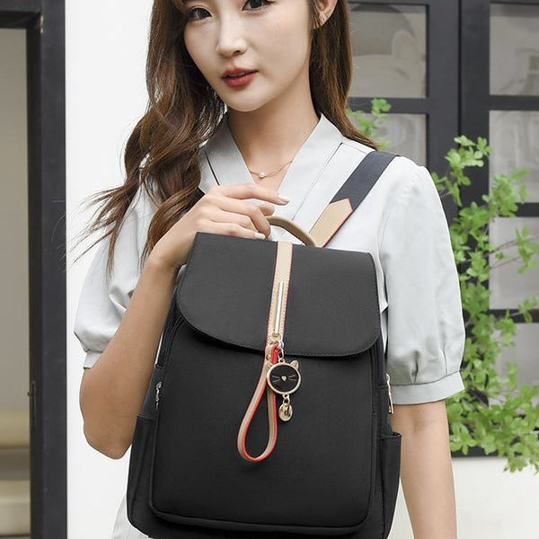 Women's Soft Leather Lychee Pattern Large Capacity Backpacks