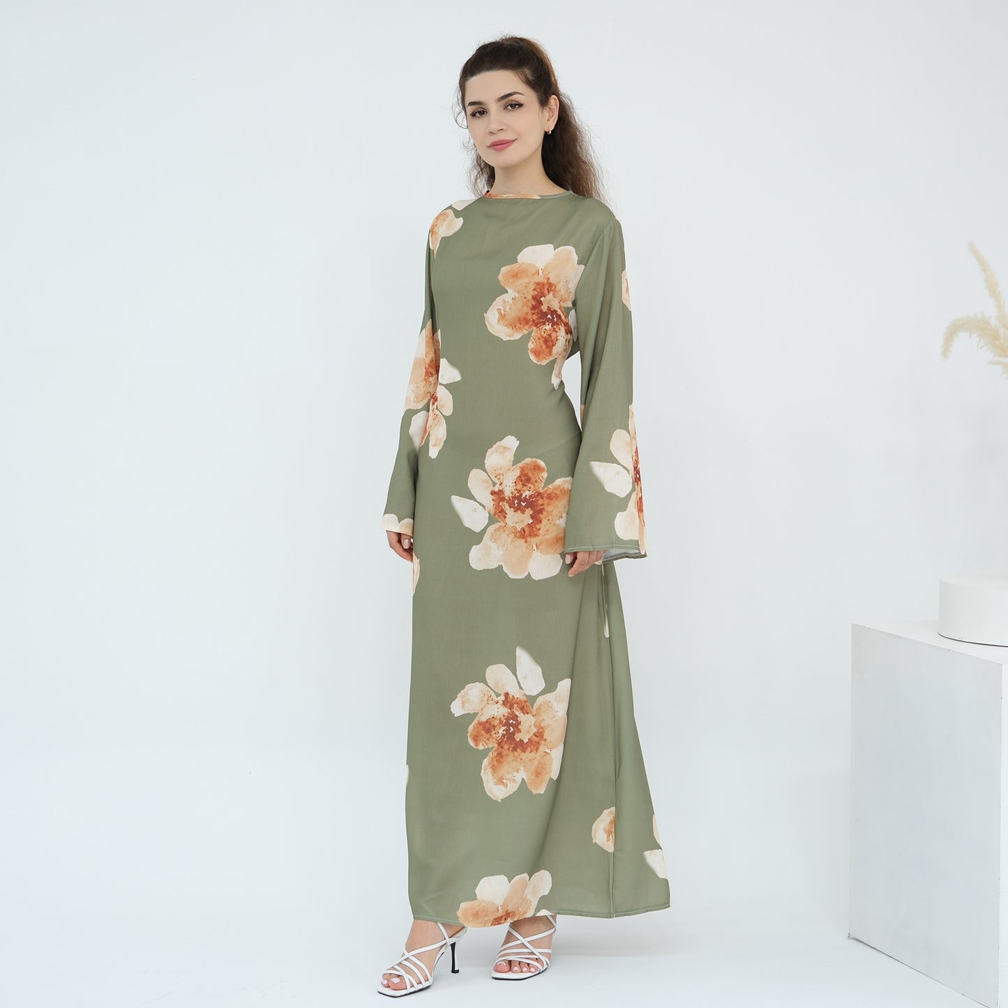 Beautiful Printed Dress Waist Ankle Print Dresses