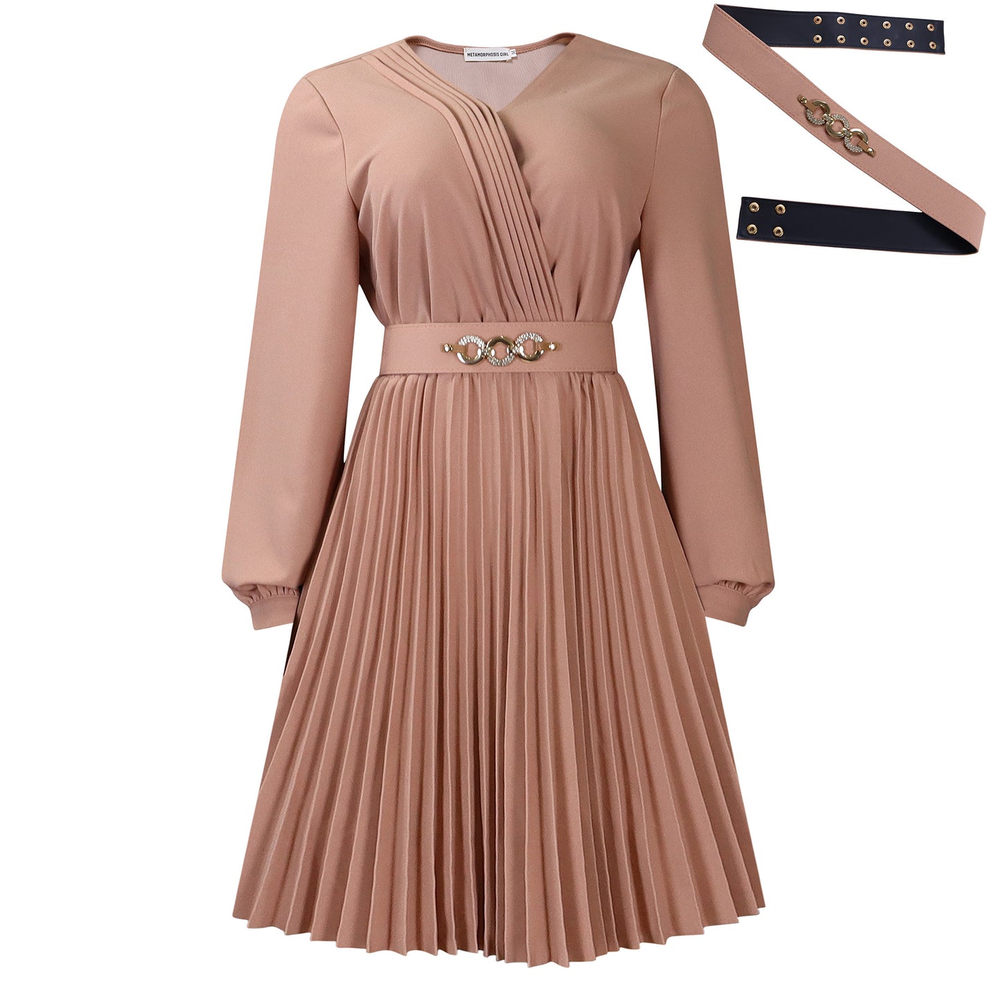 Fashion Elegant Solid Color Pleated African Dresses