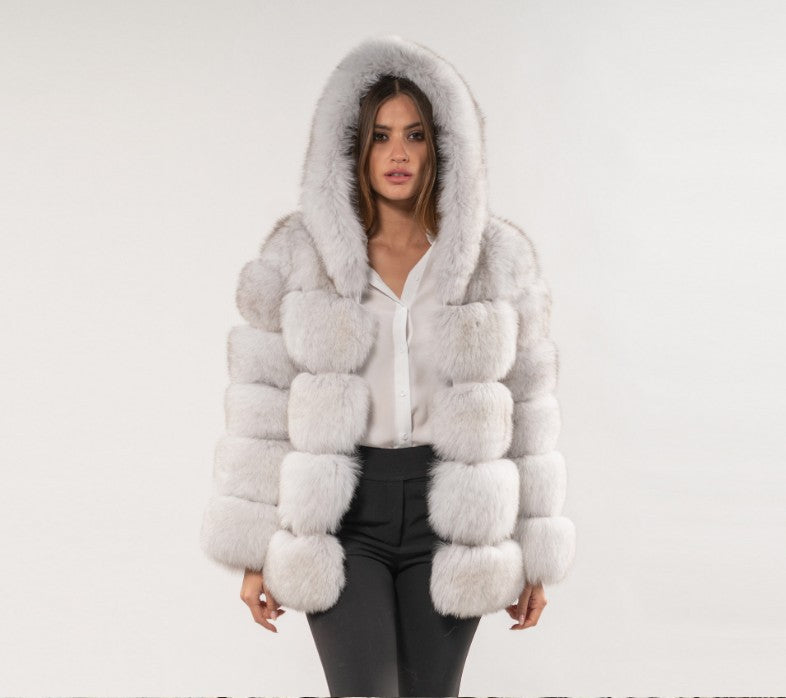 Women's Thickened Warm Furry Long Sleeve Hood Coats