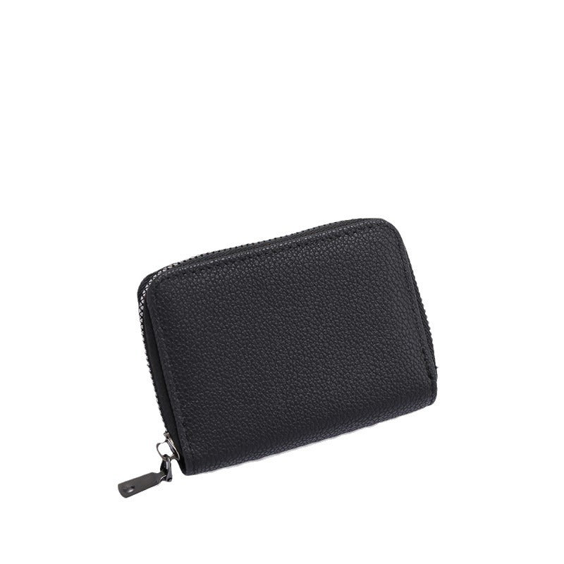 Women's Zipper Solid Color Access Cover High Card Holder